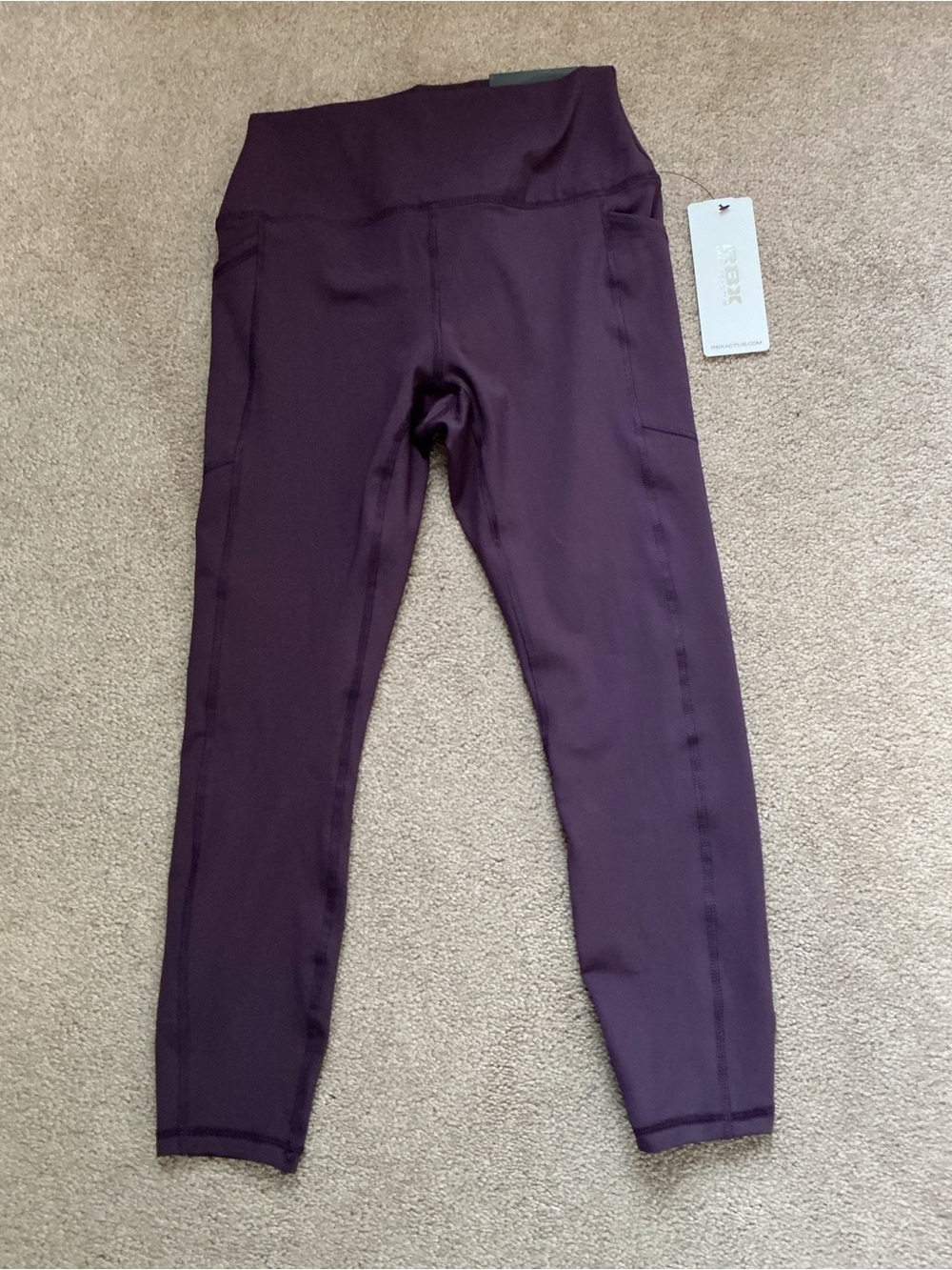 RBX ACTIVE WORKOUT LEGGINGS- PURPLE - SIZE MED- NWT